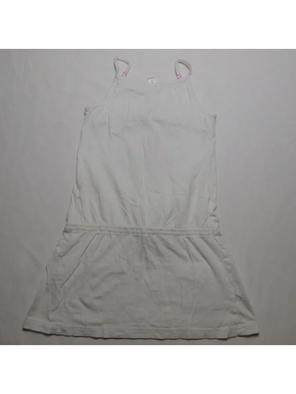 Justice Girls Dress Size XS 6 White Summer Music Festival Cami Drop Waist Pocket